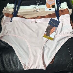 Rachel Women's Panty Set - Soft Pink and Brown